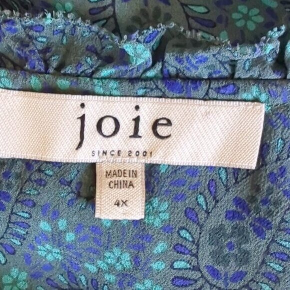 🌷Joie Plus Size 4X  Silk Paisley Print Blouse - Picture 6 of 7